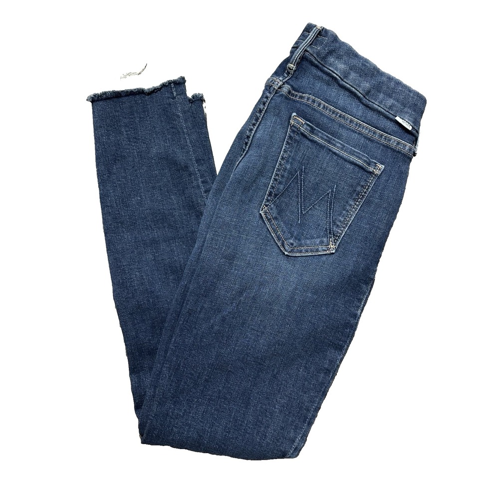 MOTHER Looker Ankle Fray Girl Crush Women's Size 28 Blue Denim Jeans